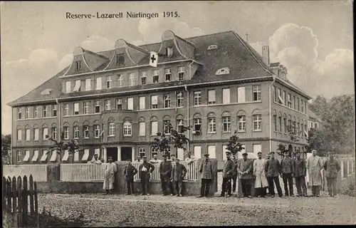 Ak Nürtingen im Kreis Esslingen, Reservelazarett, Soldaten, 1915