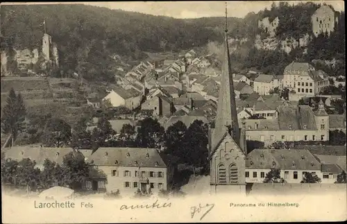 Ak Larochette Fels Luxemburg, Panorama du Himmelberg