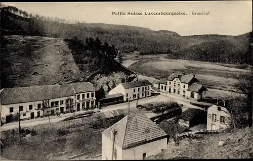 Ak Grundhof Luxemburg, Blick auf den Ort
