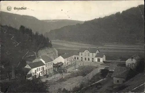 Ak Grundhof Luxemburg, Blick auf den Ort