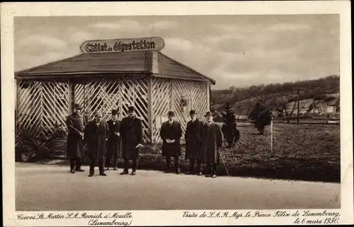 Ak Remich Luxemburg, Prinz Felix von Luxemburg, Caves St Martin, Chalet de degustation