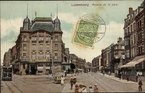 Ak Luxemburg Luxembourg, Avenue de la Gare