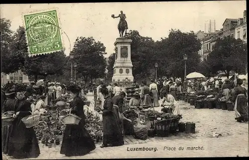 Ak Luxemburg Luxembourg, Place du Marche