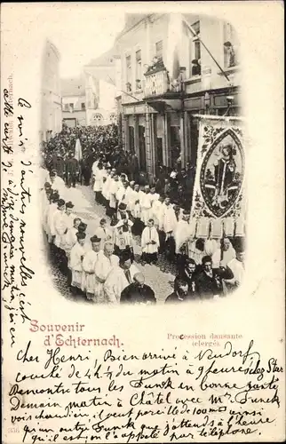 Ak Echternach Luxemburg, Procession dansante, Clergé