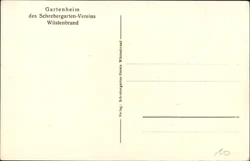 Ak Wüstenbrand Hohenstein Ernstthal Sachsen, Gartenheim des Schrebergarten Vereins