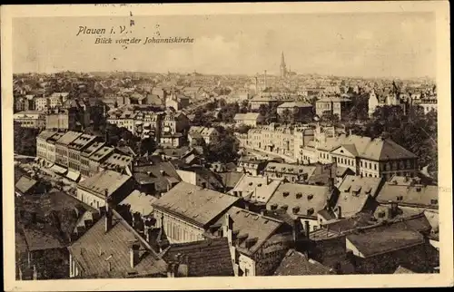 Ak Plauen im Vogtland, Blick von der Johanniskirche