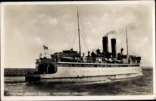 Ak Ostseebad Sassnitz, Fährschiff Preußen