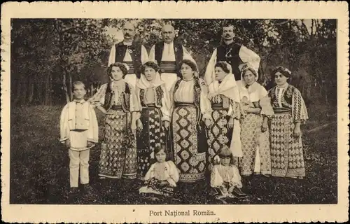 Ak Port National Roman, Rumänische Trachten
