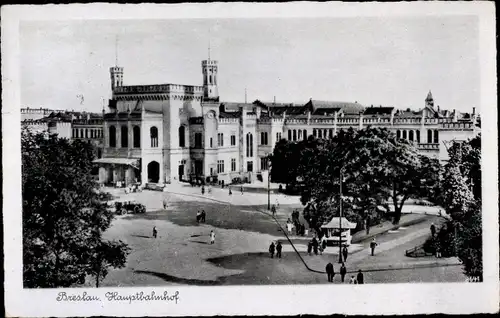 Ak Wrocław Breslau Schlesien, Hauptbahnhof