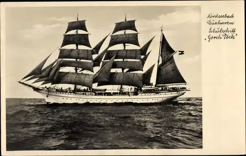 Ak Nordseebad Cuxhaven, Segelschulschiff Gorch Fock