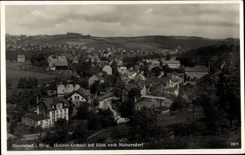 Ak Gornsdorf im Erzgebirge, Unterer Ortsteil mit Blick nach Meinersdorf