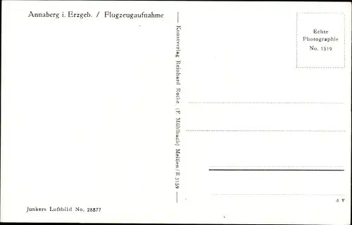 Ak Annaberg Buchholz Erzgebirge, Fliegeraufnahme, Ort