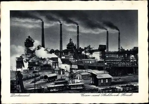 Ak Dortmund im Ruhrgebiet, Eisen- und Stahlwerk Hoesch