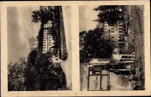 Ak Berggießhübel in Sachsen, Am Johann Georgen Bad, Vor und nach der Katastrophe 1927