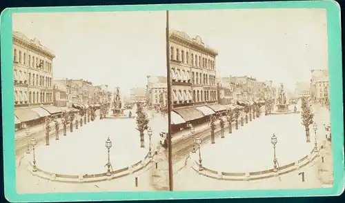 Stereo Foto Cincinnati Ohio USA, Fountain Square