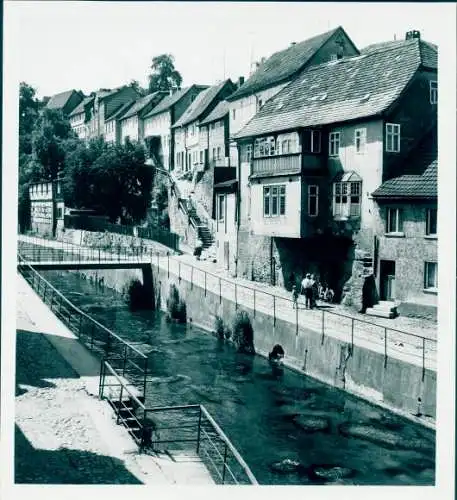 Foto Stadtroda in Thüringen, Häuser am Fluss