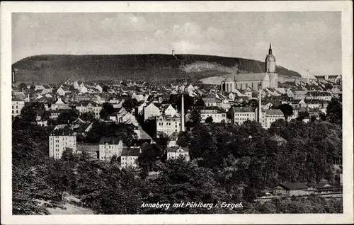 Ak Annaberg Buchholz Erzgebirge, Pöhlberg, Ortsansicht, Kirche