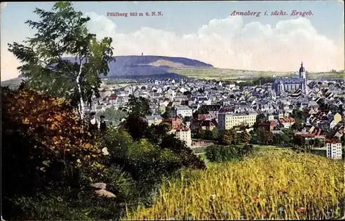 Ak Annaberg Buchholz im Erzgebirge, Pöhlberg, Panorama