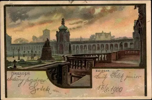 Litho Dresden Altstadt, Zwinger, Innenhof