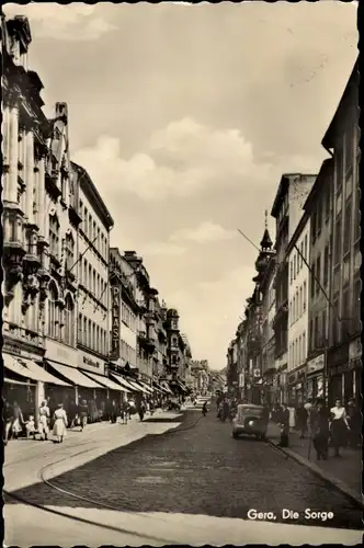 Ak Gera in Thüringen, Die Sorge, Straßenpartie, Geschäfte