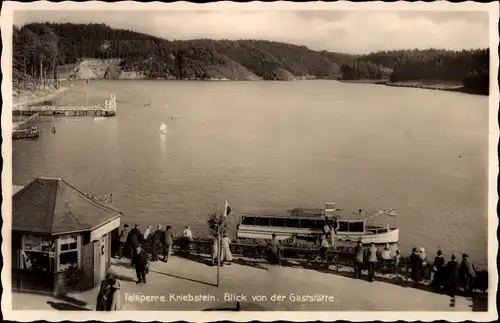 Ak Kriebstein Mittelsachsen, Zschopau Talsperre, Gaststätte, Bootsstation