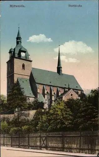 Ak Mittweida in Sachsen, Stadtkirche