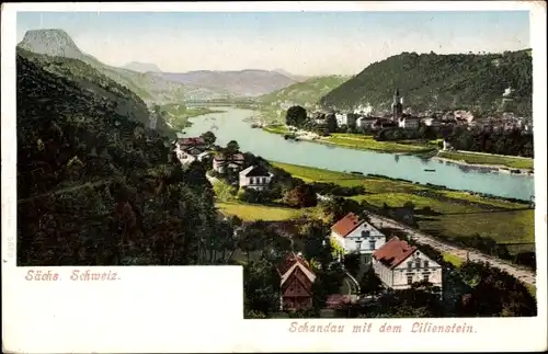 Ak Bad Schandau an der Elbe, Lilienstein, Panorama