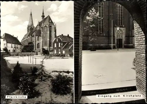 Ak Straelen am Niederrhein, Pfarrkirche, Eingang zum Kirchplatz