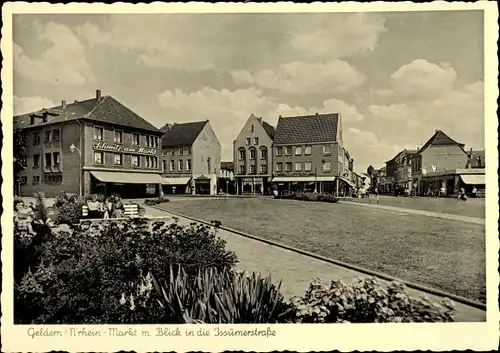 Ak Geldern am Niederrhein, Markt mit Blick in die Issumstraße