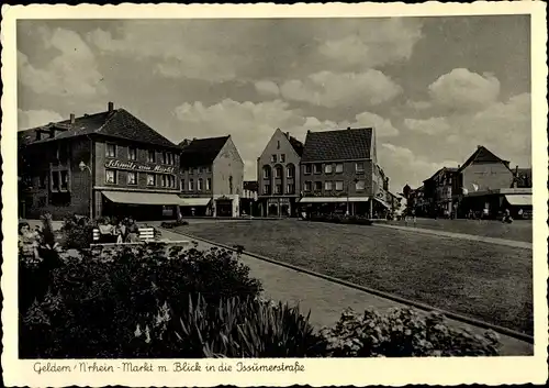 Ak Geldern am Niederrhein, Markt mit Blick in die Issumerstraße