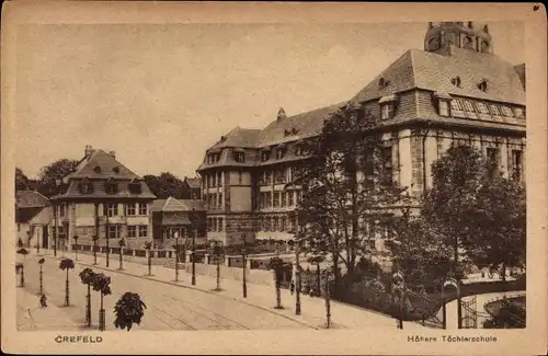 Ak Krefeld am Niederrhein, Höhere Töchterschule