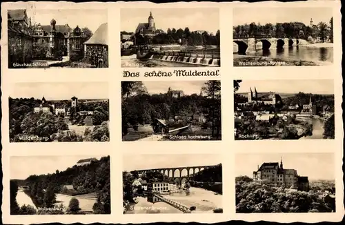 Ak Glauchau, Schloss, Wolkenburg, Waldenburg, Muldental, Wechselburg, Colditz, Rochsburg, Penig