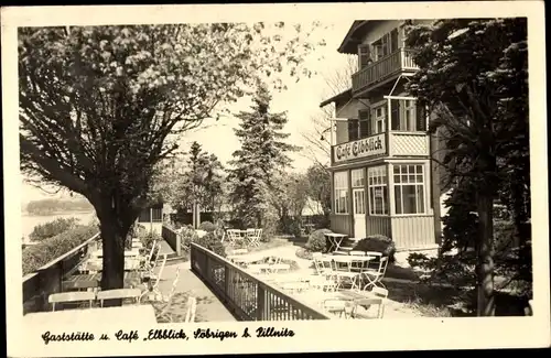 Ak Dresden Loschwitz Söbrigen, Gaststätte und Cafe Elbblick