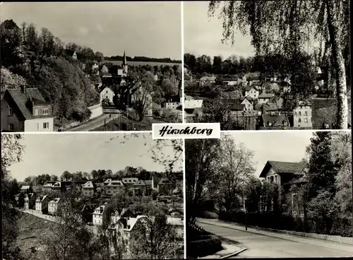 Ak Hirschberg Thüringen, Panorama vom Ort, Kirche, Wohnhäuser, Straßenpartie