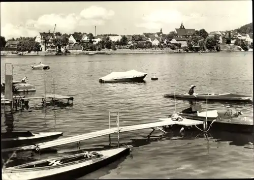 Ak Saalburg in Thüringen, Saaletalsperre, Boote