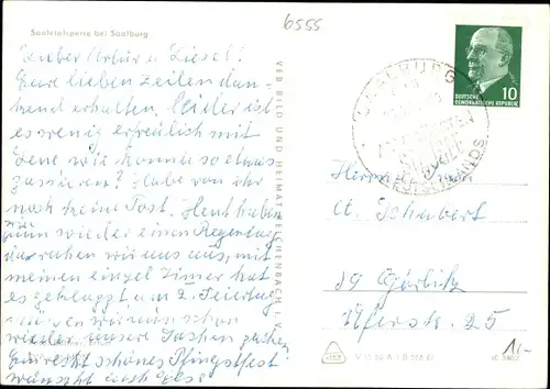 Ak Saalburg in Thüringen, Saaletalsperre, Boote