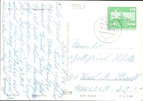 Ak Adorf im Vogtland, Freiberger Tor