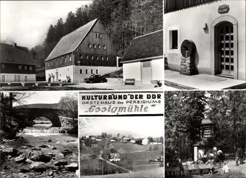 Ak Hermsdorf im Erzgebirge, Kulturbund der DDR, Gästehaus Essigmühle, Seyde, Glockenspiel Bärenfels