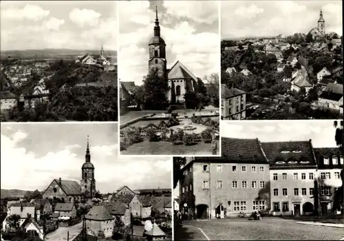 Ak Dohna in Sachsen, Teilansichten, Straßenpartie, Kirche