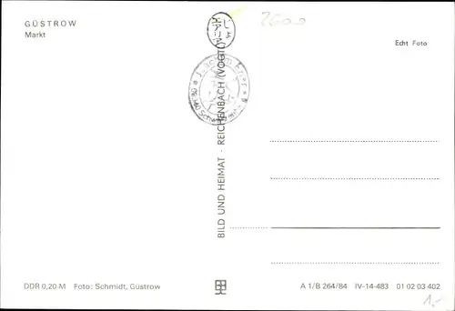 Ak Güstrow in Mecklenburg, Markt bei Nacht, beleuchtet