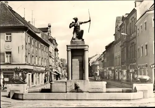 Ak Großenhain Sachsen, Karl Marx Platz, Dianabrunnen, Geschäfte