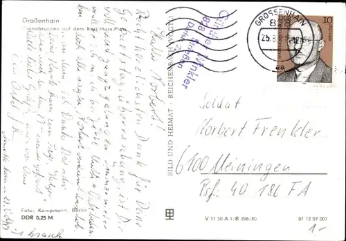 Ak Großenhain Sachsen, Karl Marx Platz, Dianabrunnen, Geschäfte