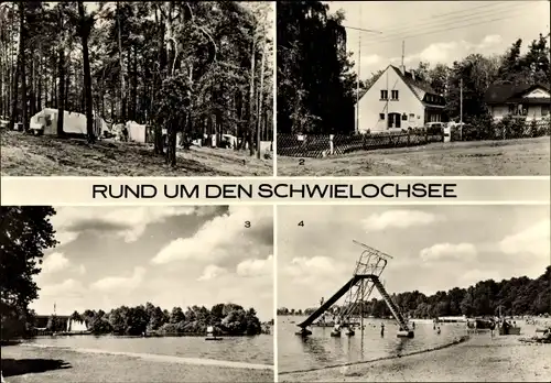 Ak Schwielochsee, Zeltplatz Zaue, Jessern DJH Fryco Rocha, Strandbad, Goyatz Seglerhafen