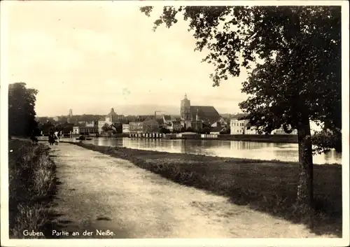 Ak Guben in der Niederlausitz, Partie an der Neiße