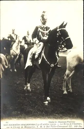 Ak Alfonso XIII, König Alfons XII. von Spanien, Revue de Vincennes sur le Champ de Manoeuvres 1903