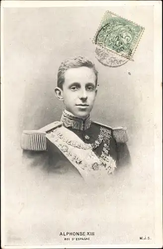 Ak Alfonso XIII, König Alfons XIII. von Spanien, Roi d'Espagne, Portrait