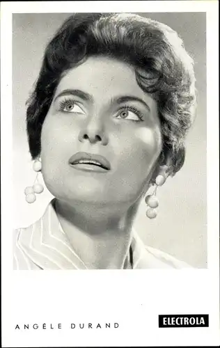 Ak Sängerin Angèle Durand, Portrait, Electrola