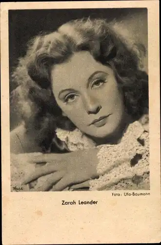 Ak Schauspielerin und Sängerin Zarah Leander, Portrait, Rose von Nowgorod, Gabriela