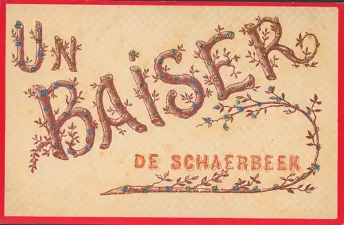 Glitzer Ak Un Baiser de Schaerbeek