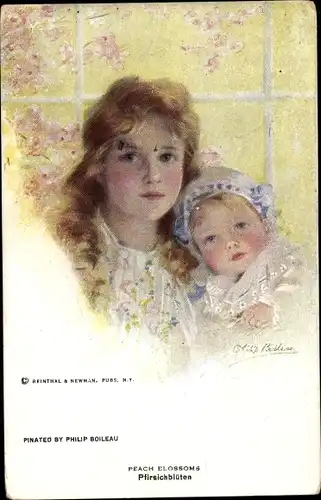 Künstler Ak Boileau, P., Peach Blossoms, Geschwister, Schwestern